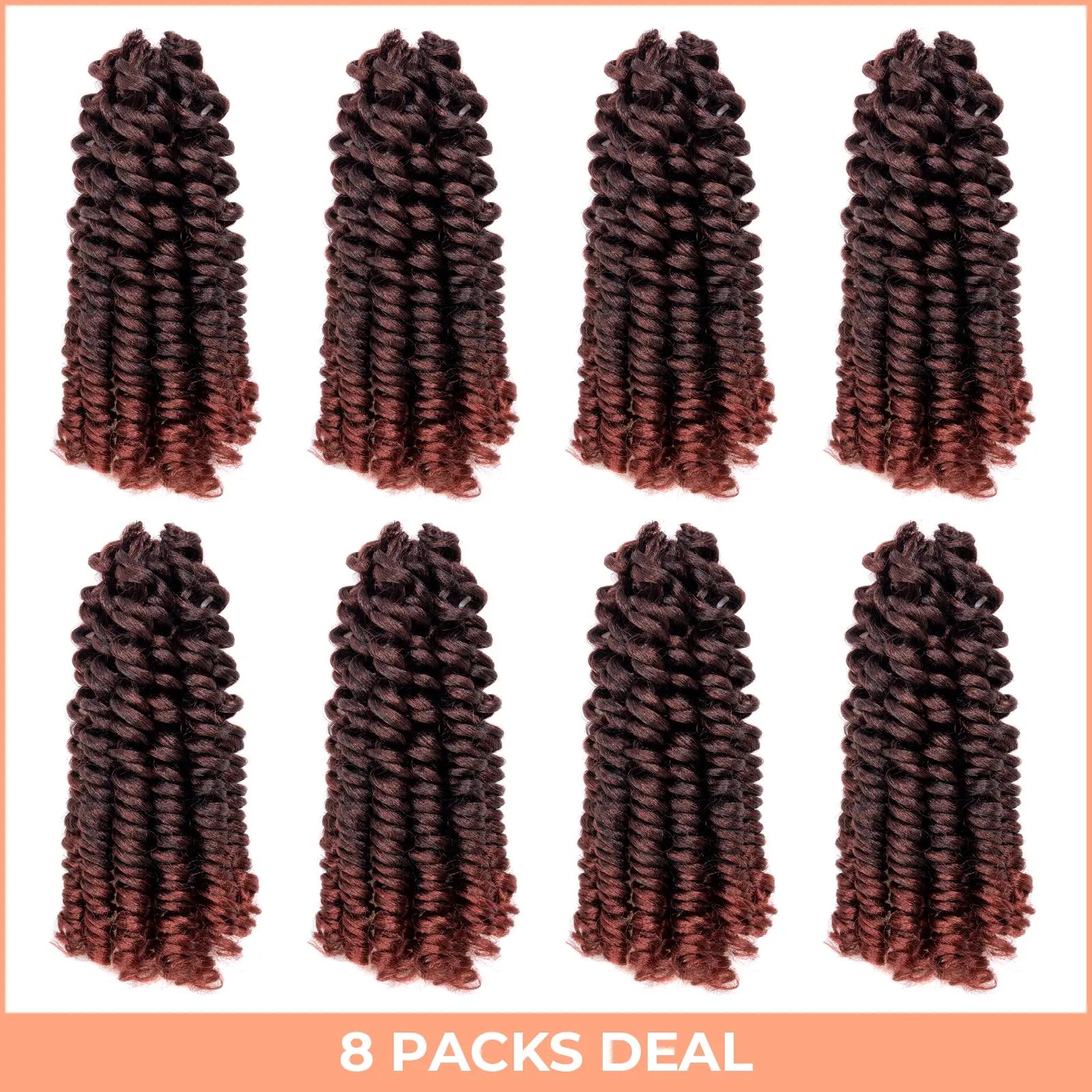 Clearance | Toyotress Wand Twist Crochet Hair | 10-12 Inch Natural Black Pre-twisted Jamaican Bounce Wand Twist Crochet Braids Synthetic Braiding Hair Extensions Toyotress